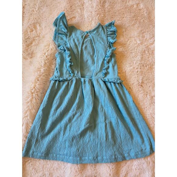 Zara Ruffle blue keyhole back girls size 8 dress - Picture 3 of 4
